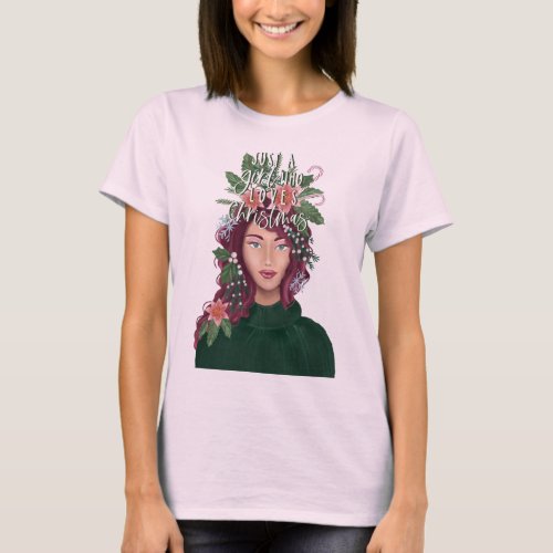 Just A Girl Who Loves Christmas Beauty T_Shirt