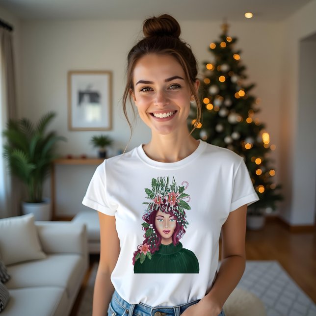Just A Girl Who Loves Christmas Beauty T-Shirt (Just A Girl Who Loves Christmas Beauty T-Shirt)