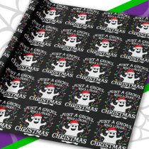 Just A Girl Who Loves Christmas Funny Halloween Wrapping Paper