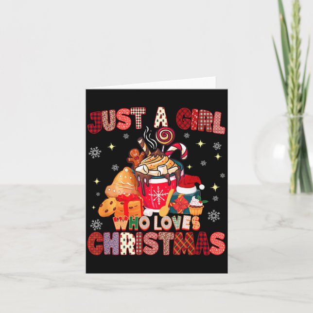 Just A Girl Who Loves Christmas Hot Cocoa Lover Xm Card (Front)
