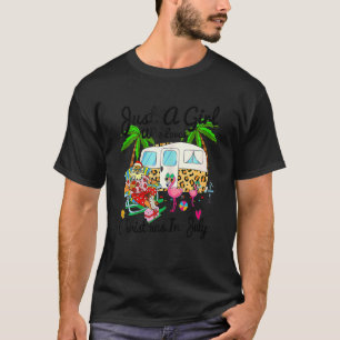 Just A Girl Who Loves Christmas In July Camping Ca T-Shirt