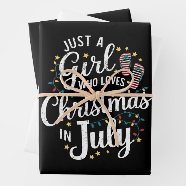 Just A Girl Who Loves Christmas in July Summer Wrapping Paper Sheets (In situ)