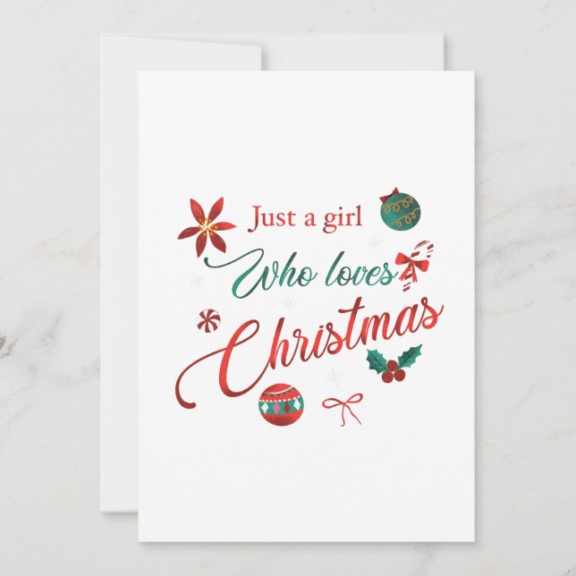 Just a Girl Who Loves Christmas Invitation (Front)