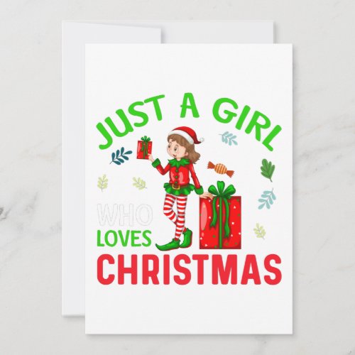 JUST A GIRL WHO LOVES CHRISTMAS INVITATION