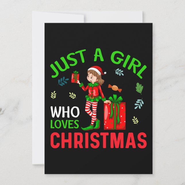 "JUST A GIRL WHO LOVES CHRISTMAS" INVITATION (Front)