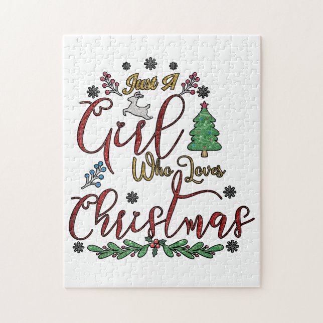 Just A Girl Who Loves Christmas Jigsaw Puzzle (Vertical)