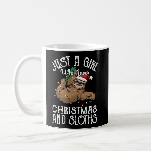 Just A Girl Who Loves Christmas Sloths Coffee Mug