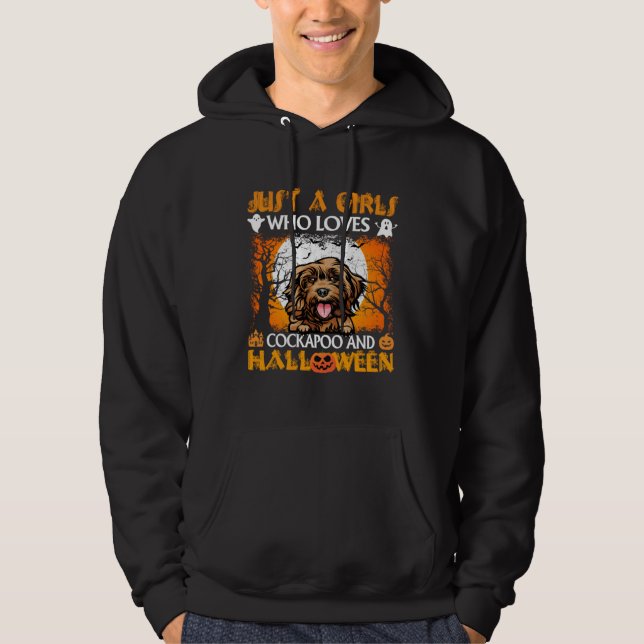 Just A Girl Who Loves Cockapoo And Halloween Hoodie (Front)
