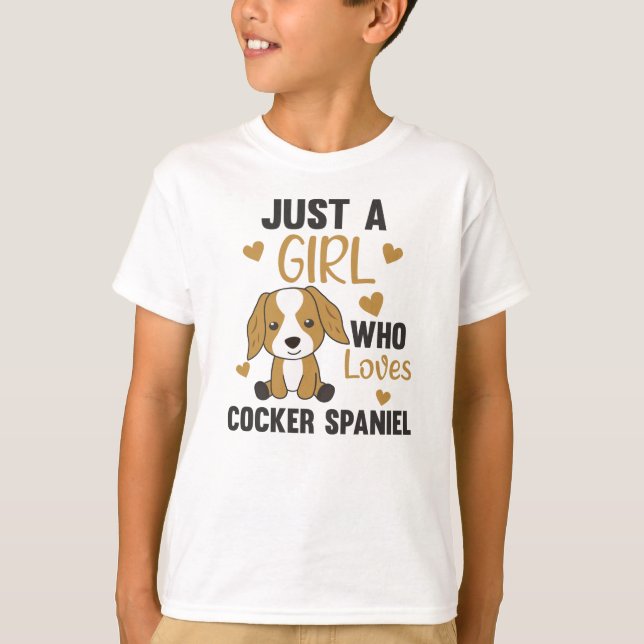 Just A Girl Who Loves Cocker Spaniel Kawaii Dog T-Shirt (Front)
