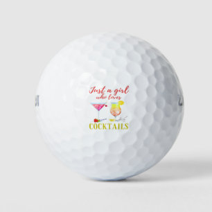 Just a Girl Who Loves Cocktails Cute Golf Balls
