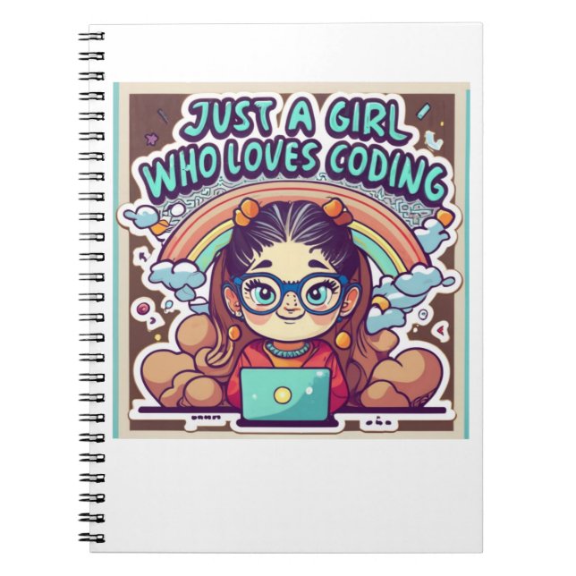 Just A Girl Who Loves Coding Geek Coding Women Notebook (Front)