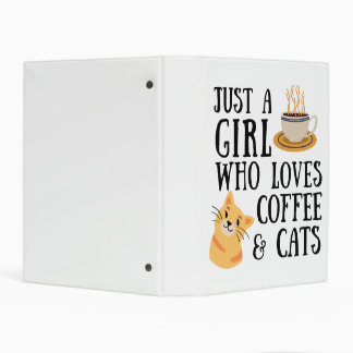 just a girl who loves coffee and cats mini binder