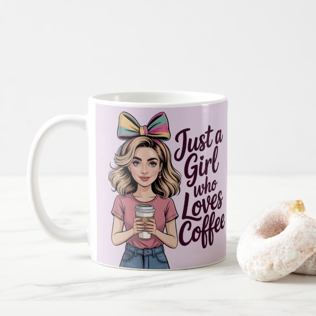 Just A Girl Who Loves Coffee Classic Mug (With Donut)