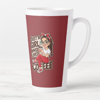 Just A Girl Who Loves Coffee Cute Cartoon Women Latte Mug