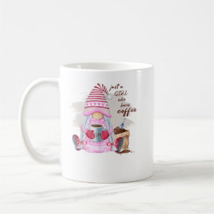 Just A Girl Who Loves Coffee Women Girl Gnome Coff Coffee Mug