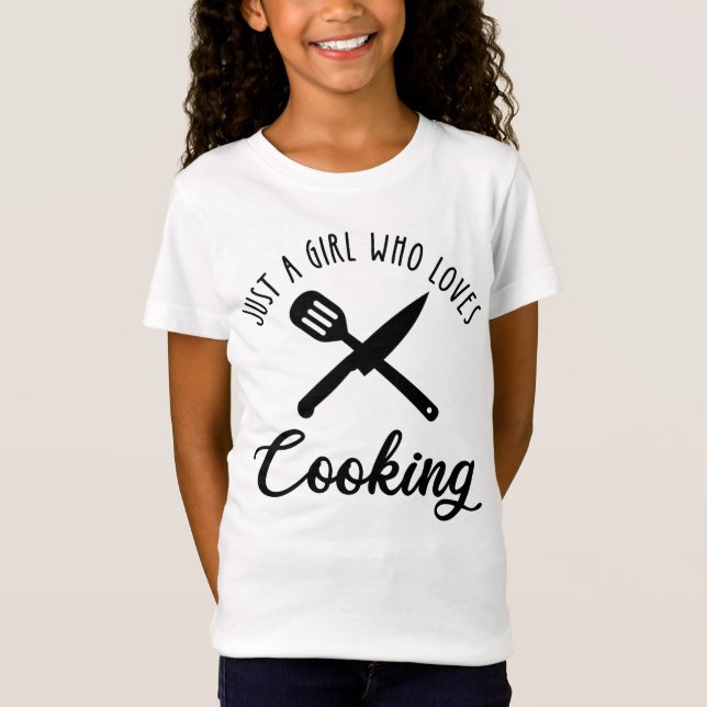 Just A Girl Who Loves Cooking T-Shirt (Front)
