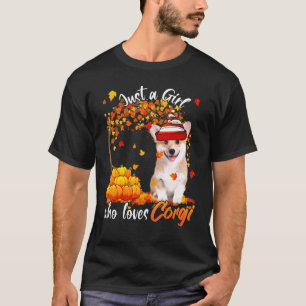 Just A Girl Who Loves Corgi Dog Thanksgiving T-Shirt