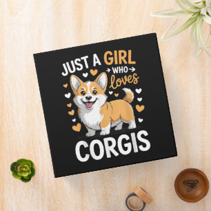 Just A Girl Who Loves Corgis 3 Ring Binder