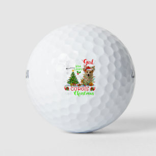 Just A Girl Who Loves Corgis And Christmas Santa R Golf Balls