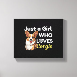 Just a Girl Who Loves Corgis Canvas Print
