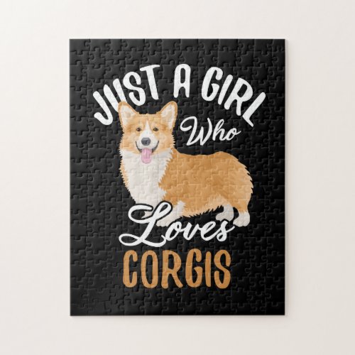 Just a Girl Who Loves Corgis Jigsaw Puzzle