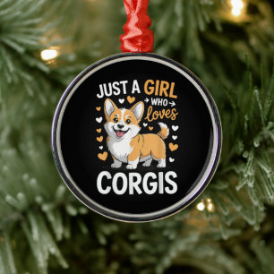 Just A Girl Who Loves Corgis Metal Ornament