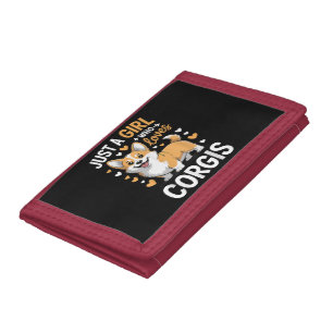 Just A Girl Who Loves Corgis Tri-fold Wallet