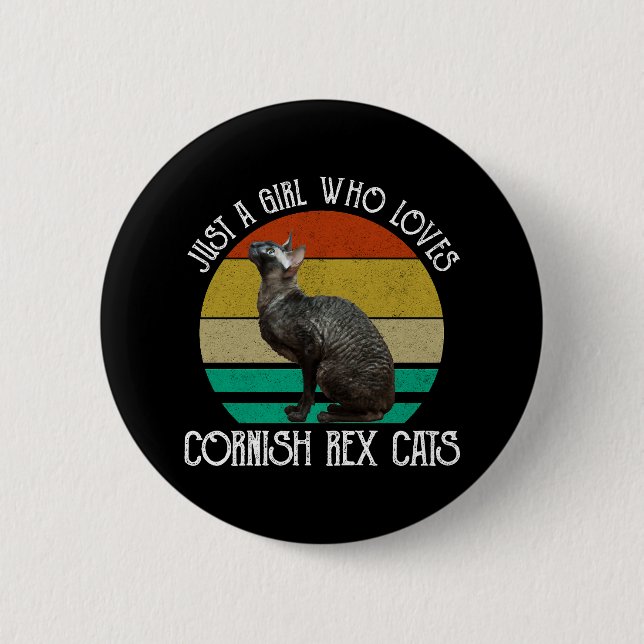 Just A Girl Who Loves Cornish Rex Cats Button (Front)