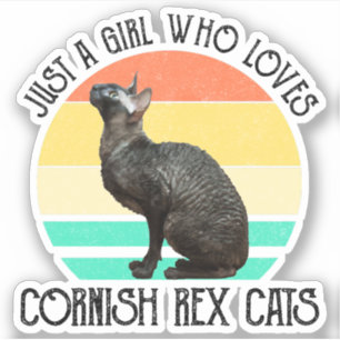 Just A Girl Who Loves Cornish Rex Cats Sticker
