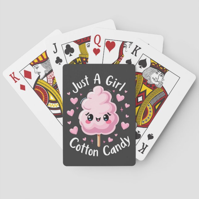 Just a Girl Who Loves Cotton Candy Poker Cards (Back)