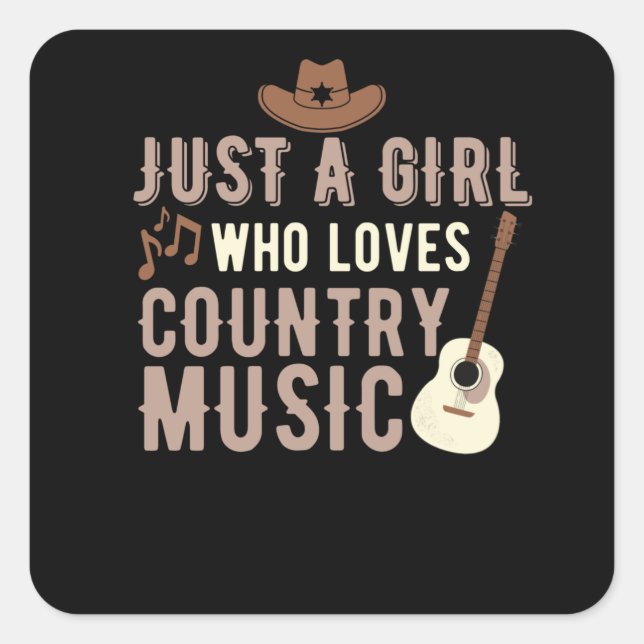 Just A Girl Who Loves Country Music Square Sticker (Front)