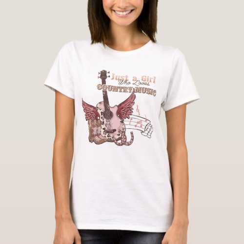 Just A Girl Who Loves Country Music  T_Shirt