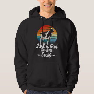 Just a Girl Who loves Cow Funny Livestock Farming Hoodie