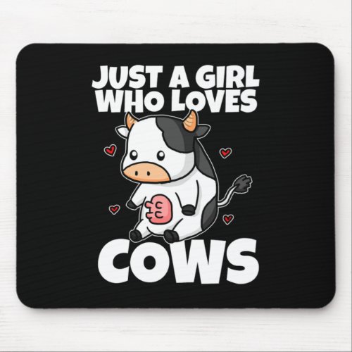 Just A Girl Who Loves Cow Milk Farmer Cow Costume Mouse Pad