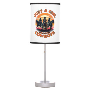 Just a girl who loves cowboys table lamp