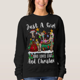 Just A Girl Who Loves Cows And Christmas Family Ug Sweatshirt