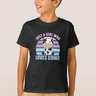 Just A Girl Who Loves Cows Cute Cow Animal Farm T-Shirt