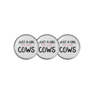 Just A Girl Who Loves Cows Cute Cow Farm Golf Ball Marker