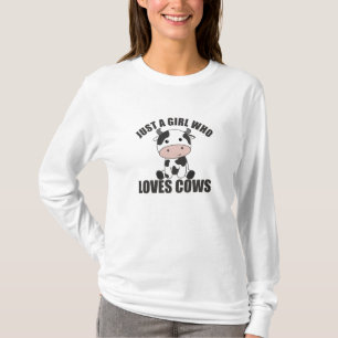 Just A Girl Who Loves Cows Cute Cow Farm T-Shirt