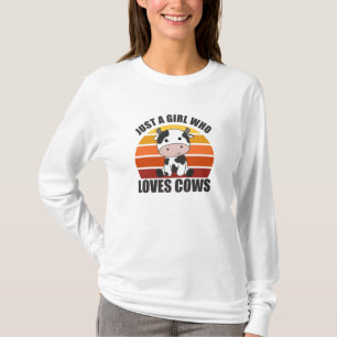 Just A Girl Who Loves Cows Cute Cow Farm T-Shirt