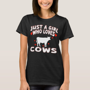 Just A Girl Who Loves Cows Cute Cow T-Shirt