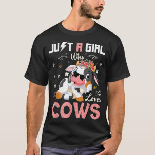 Just A Girl Who Loves Cows Cute Strawberry Cow Cow T-Shirt