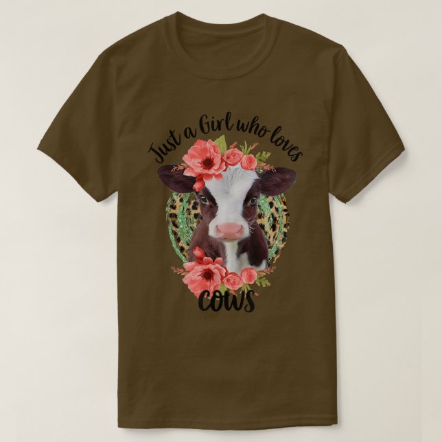 Just A Girl Who Loves Cows Farmer  T-Shirt (Design Front)