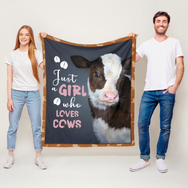 Just a girl who loves cows fleece blanket (In Situ)