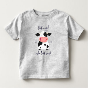 Just A Girl Who Loves Cows! Hearts And Holstein Toddler T-shirt