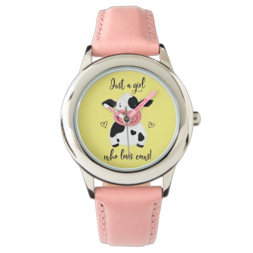 Just A Girl Who Loves Cows Hearts And Holstein Watch