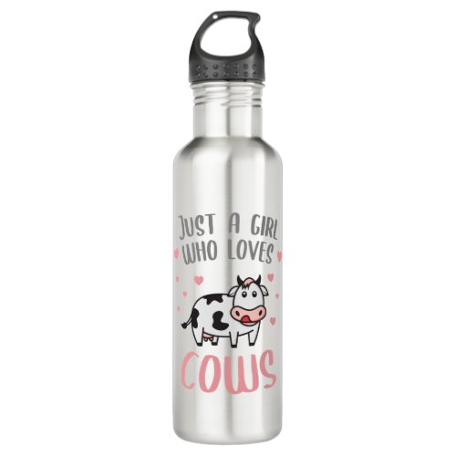 Just a girl who loves cows stainless steel water bottle