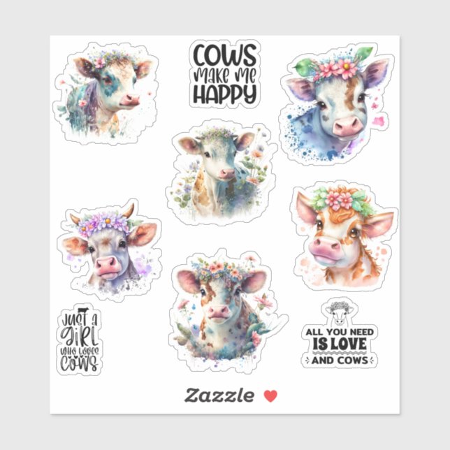 Just a Girl Who Loves Cows Sticker (Sheet)
