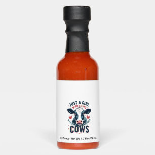 Just A Girl Who Loves Cows Vintage Neon Cow Lover Hot Sauces