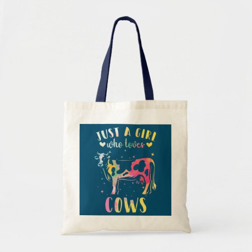 Just a Girl Who Loves Cows Watercolor Cow Women  Tote Bag